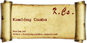 Komlósy Csaba névjegykártya