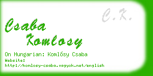 csaba komlosy business card